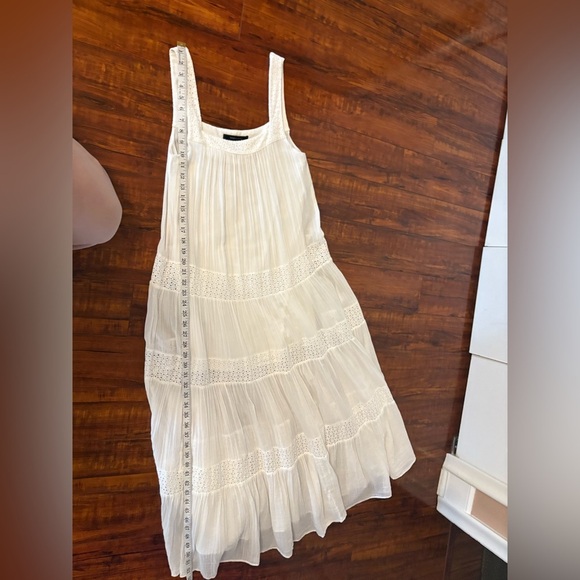 bcbgmaxazria White Boho Bohemian Fairy Tiered White Sundress Maxi Dress Size Xs - Picture 16 of 16